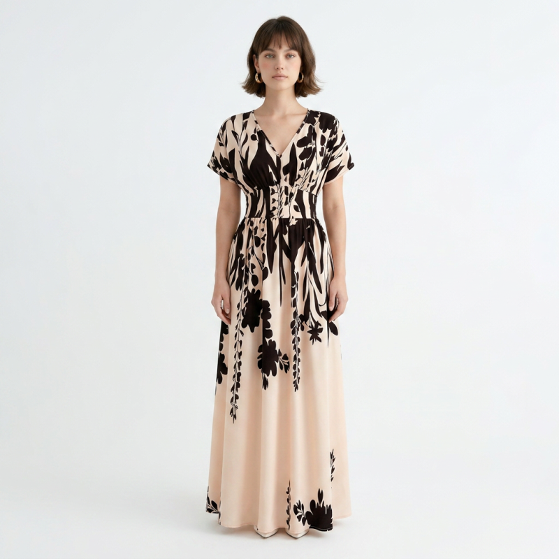 Elegante vestido largo estampado