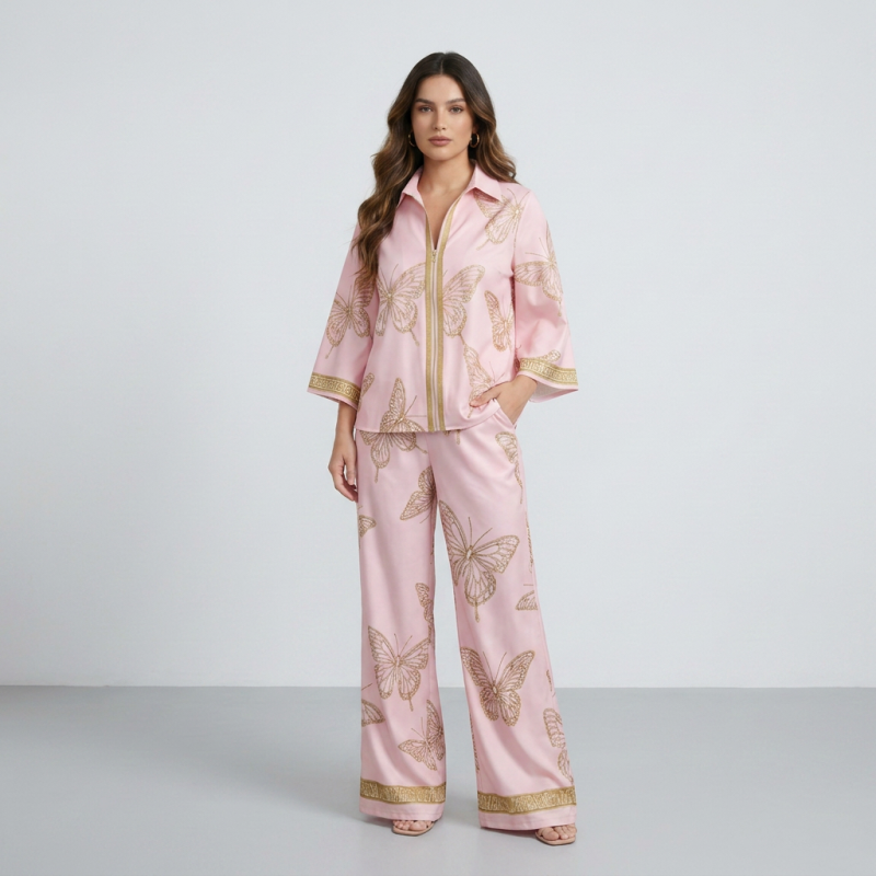 Conjunto de dos piezas estampado de alta gama