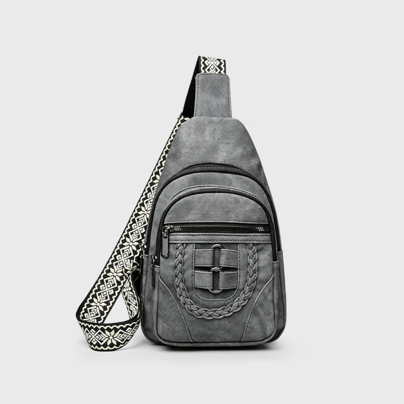 Bolso de pecho informal de piel suave
