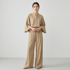 Conjunto de dos piezas con pantalón de pierna ancha