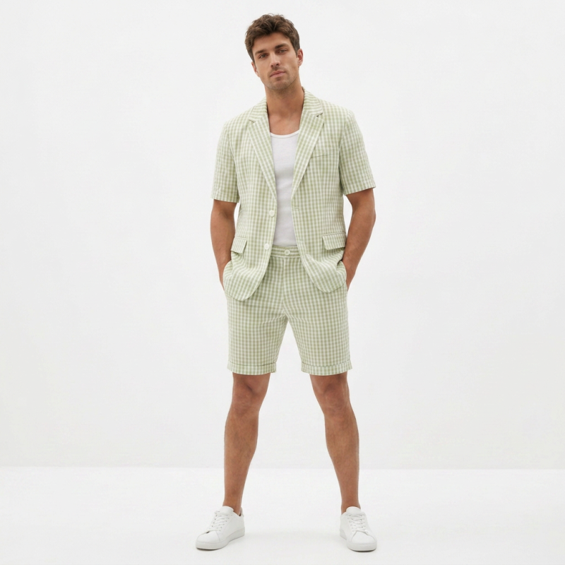 Traje elegante a cuadros