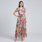 Elegante vestido largo floral