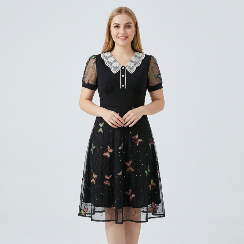 vestido de retazos de malla