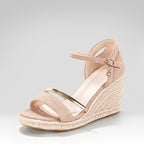 Sandalias de cuña con puntera abierta