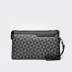 Bolso de mano a cuadros para hombre