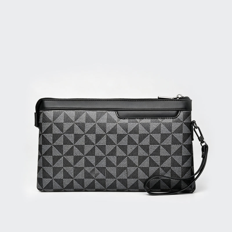 Bolso de mano a cuadros para hombre