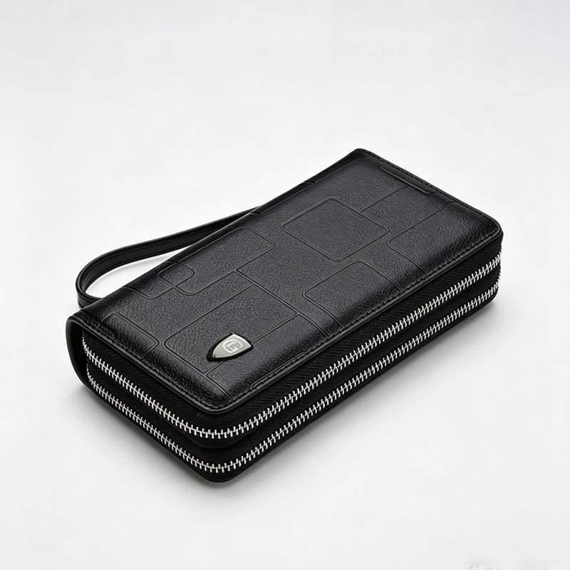 bolso de mano con doble cremallera