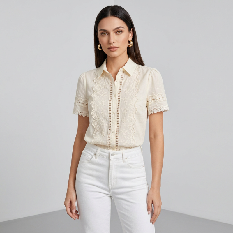 Camisa de encaje a la moda