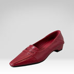 Zapatos de cuero elegantes con punta cuadrada