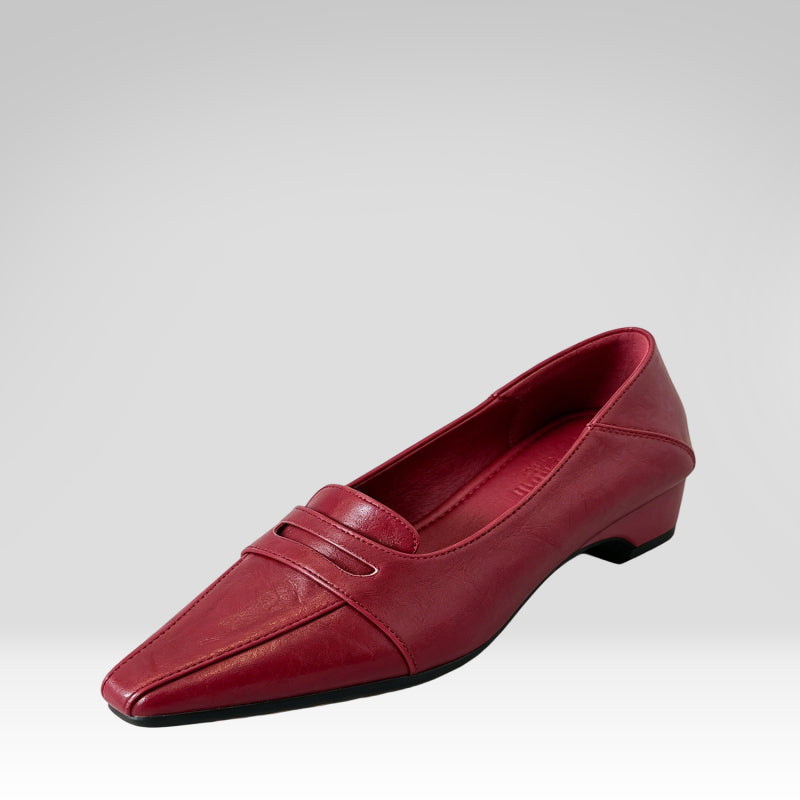 Zapatos de cuero elegantes con punta cuadrada