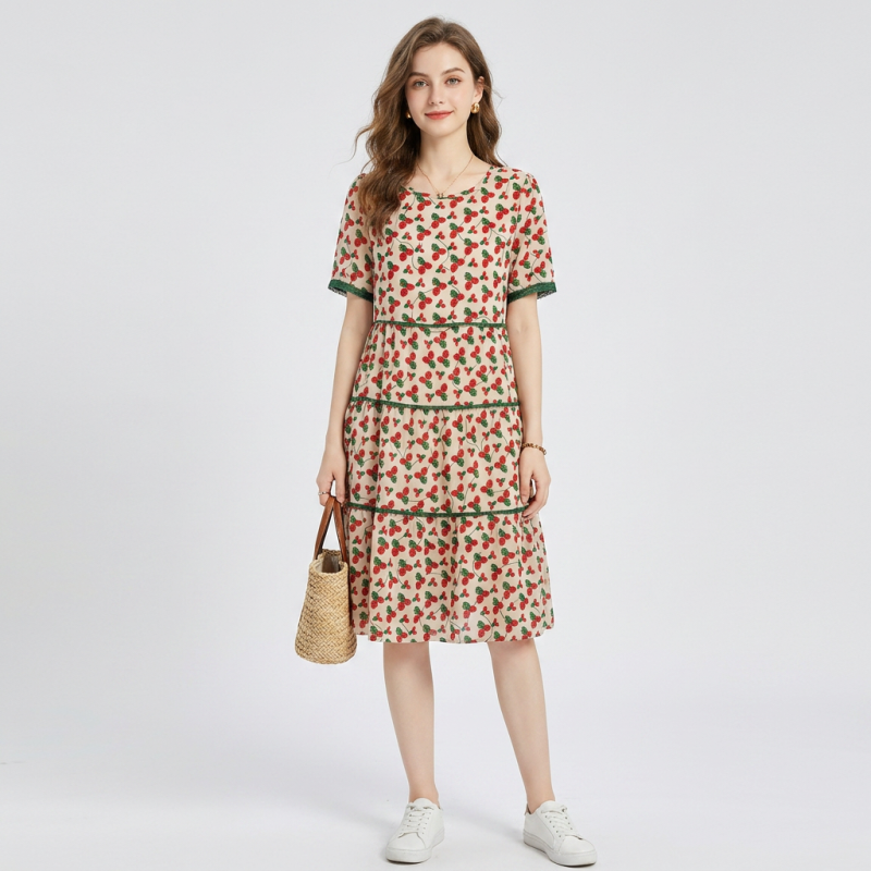 vestido suelto con estampado floral