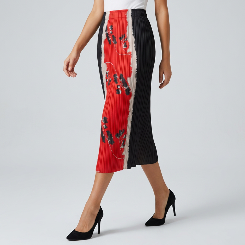 Falda midi de moda con gran elasticidad