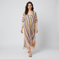 Vestido pareo con flecos estilo resort