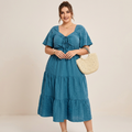 Vestido de talle alto de talla grande