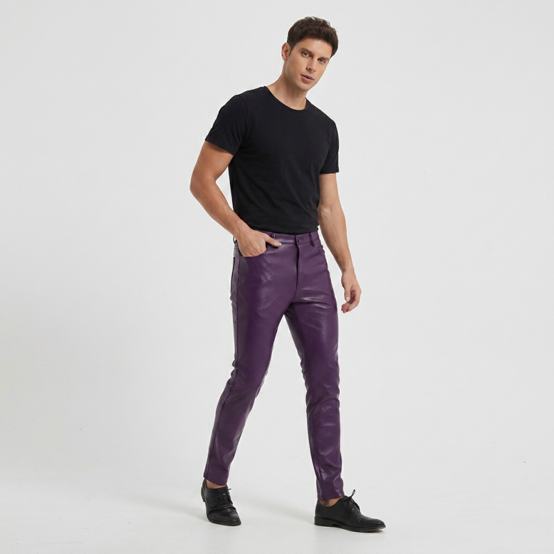 Pantalones de cuero de moto a la moda