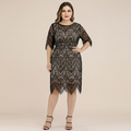 Vestido de encaje de largo medio