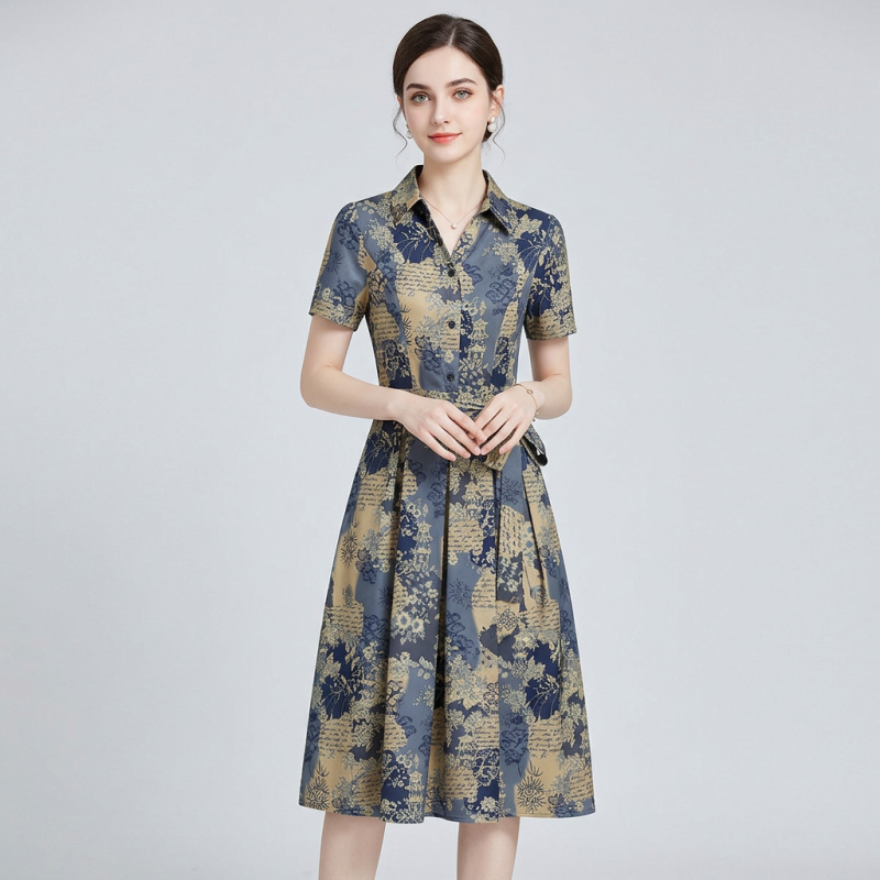 vestido estampado que estiliza la figura