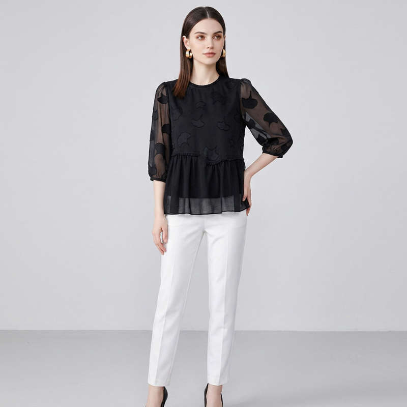 Top holgado de jacquard