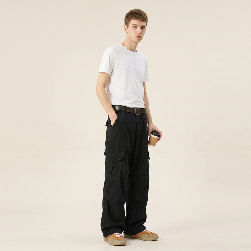 Pantalones cargo retro con múltiples bolsillos