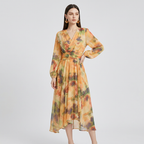 vestido con estampado de pintura al óleo