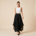 Pantalones informales con elegantes diseños de patchwork