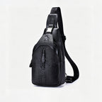Bolso de pecho para hombre con estampado de cocodrilo