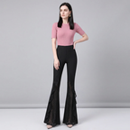Pantalones casuales de talle alto con cola de pez
