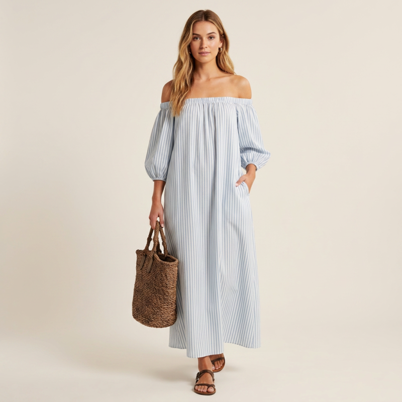 Vestido con los hombros descubiertos