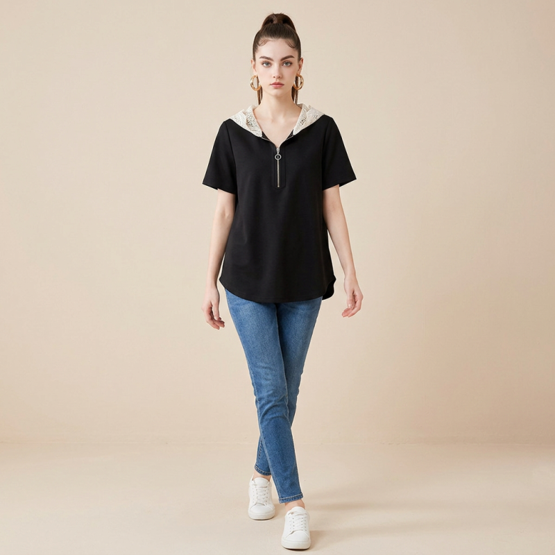 Camiseta juvenil con capucha