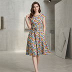 vestido floral sin mangas