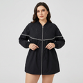 Gabardina de cuello redondo a la moda