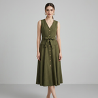 Elegante vestido abotonado