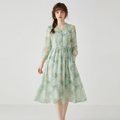 Vestido jacquard con escote en V