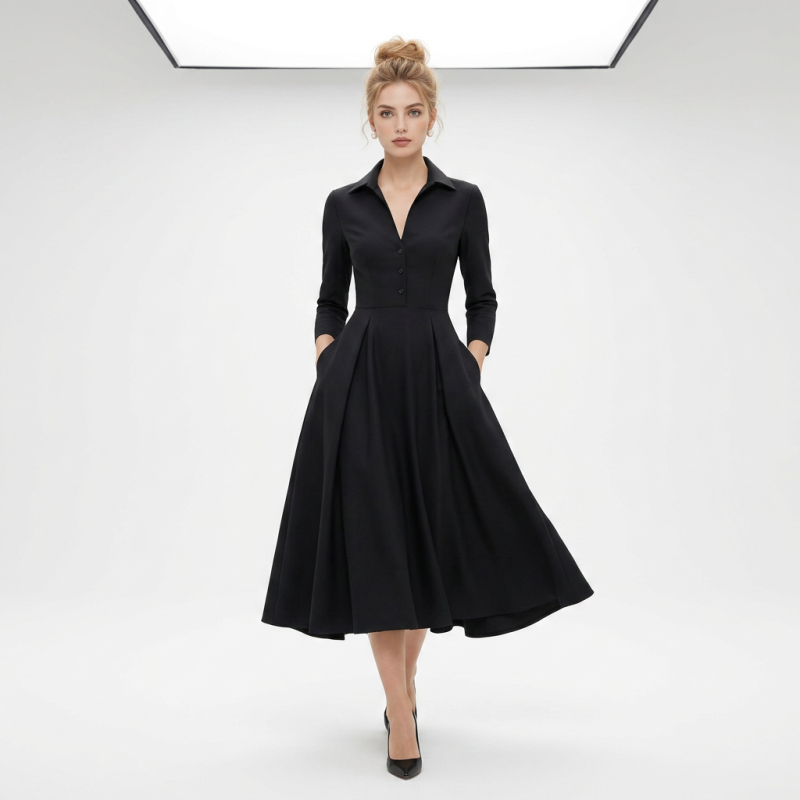 Vestido elegante que realza la cintura