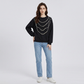 Sudadera elegante con cuentas