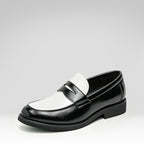 Zapatos de cuero bicolor con punta afilada para hombre
