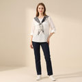 Camisa tipo chal de estilo étnico informal