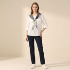 Camisa tipo chal de estilo étnico informal