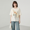 Camiseta estampada con cuentas
