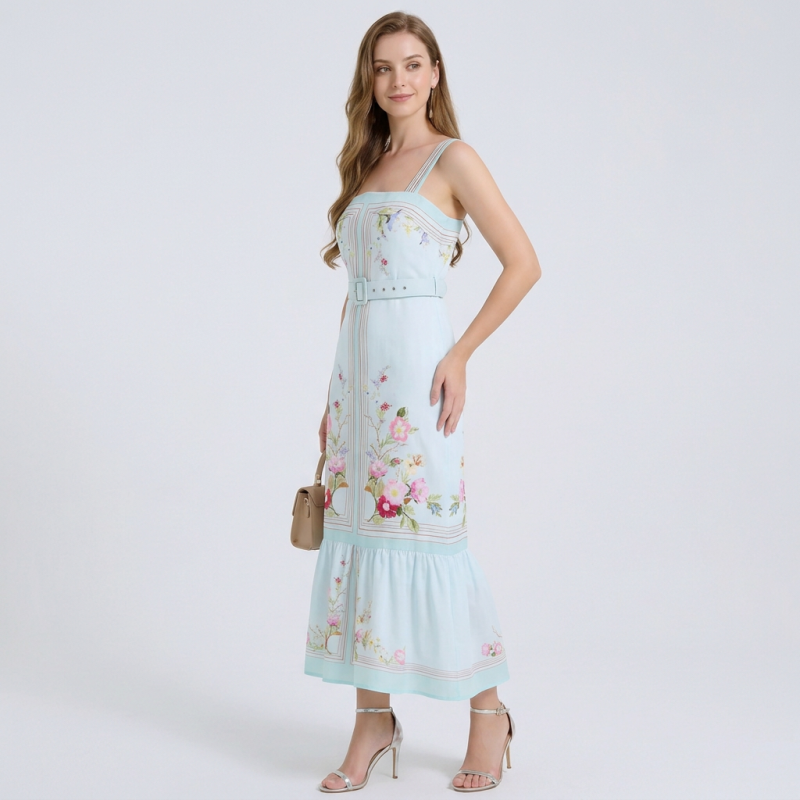 Vestido estampado sin mangas