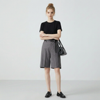 Pantalones cortos de traje gris