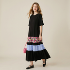 Vestido holgado de retazos