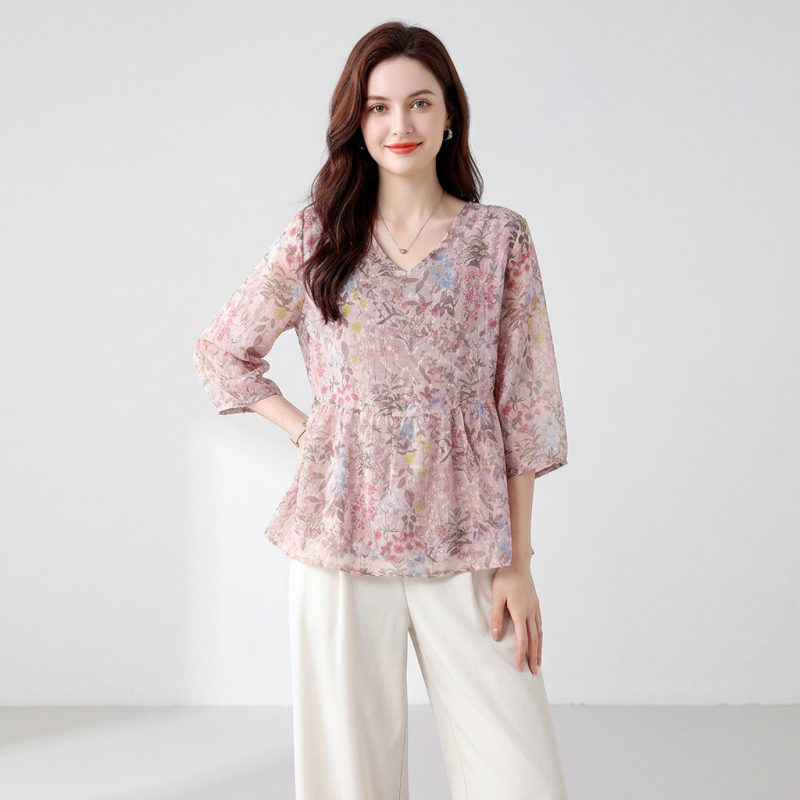 Camisa floral elegante
