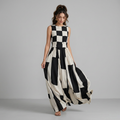 vestido con estampado geométrico