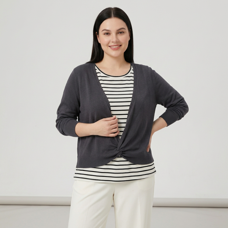 Top a rayas con bloques de color