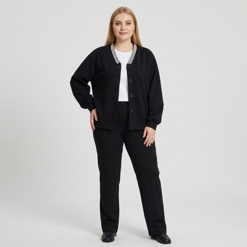 Chaqueta de cuentas a la moda