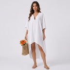 Vestido de talla grande de color liso