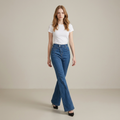 Pantalones vaqueros acampanados de talle alto