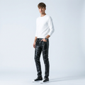 Pantalones de cuero ajustados a la moda