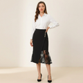 Falda de encaje de talle alto